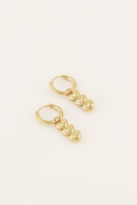 My Jewellery Earring three hearts Goud