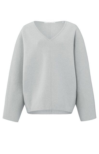 YaYa Oversized sweater with V-neck Grijs