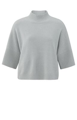 YaYa Ribbed high neck sweater Grijs