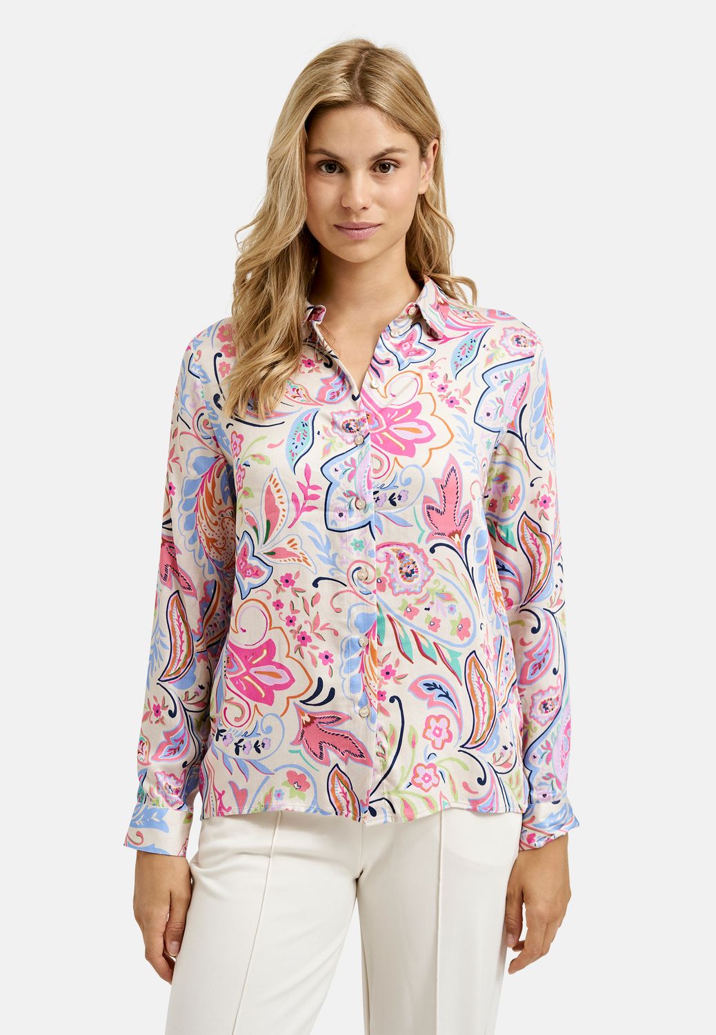 Milano Italy Blouse multicolor print roze