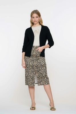 Geisha Jeans skirt leopard print Beige