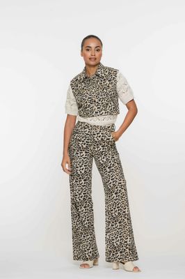 Geisha Jeans leopard print Beige