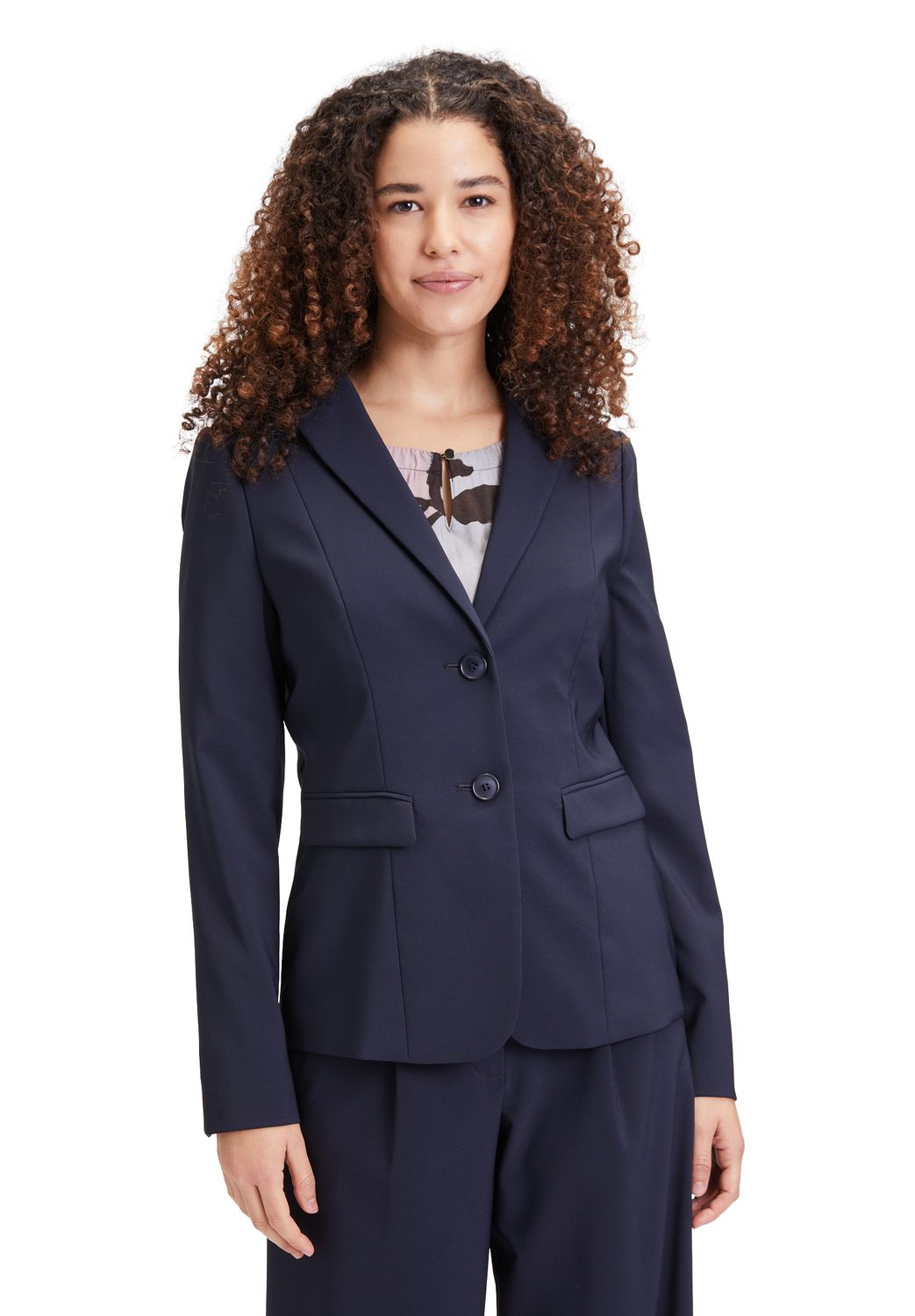 Betty Barclay Blazer Kurz Einreiher 1/1 Arm Blauw