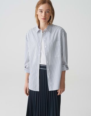 Opus Frila blouse Blauw wit gestreept