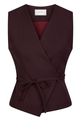 Neo Noir Samara Wrap Waistcoat bordeaux