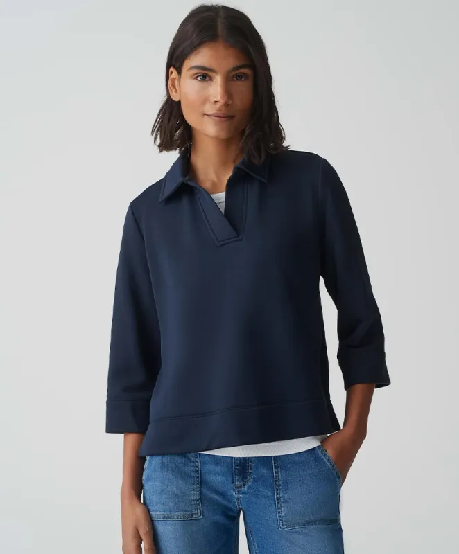 Opus Trui Gonut blouse korte mouw donkerblauw