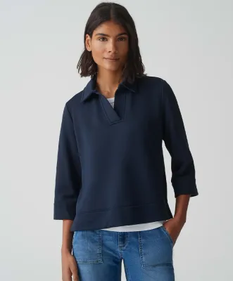 Opus Trui Gonut blouse korte mouw donkerblauw