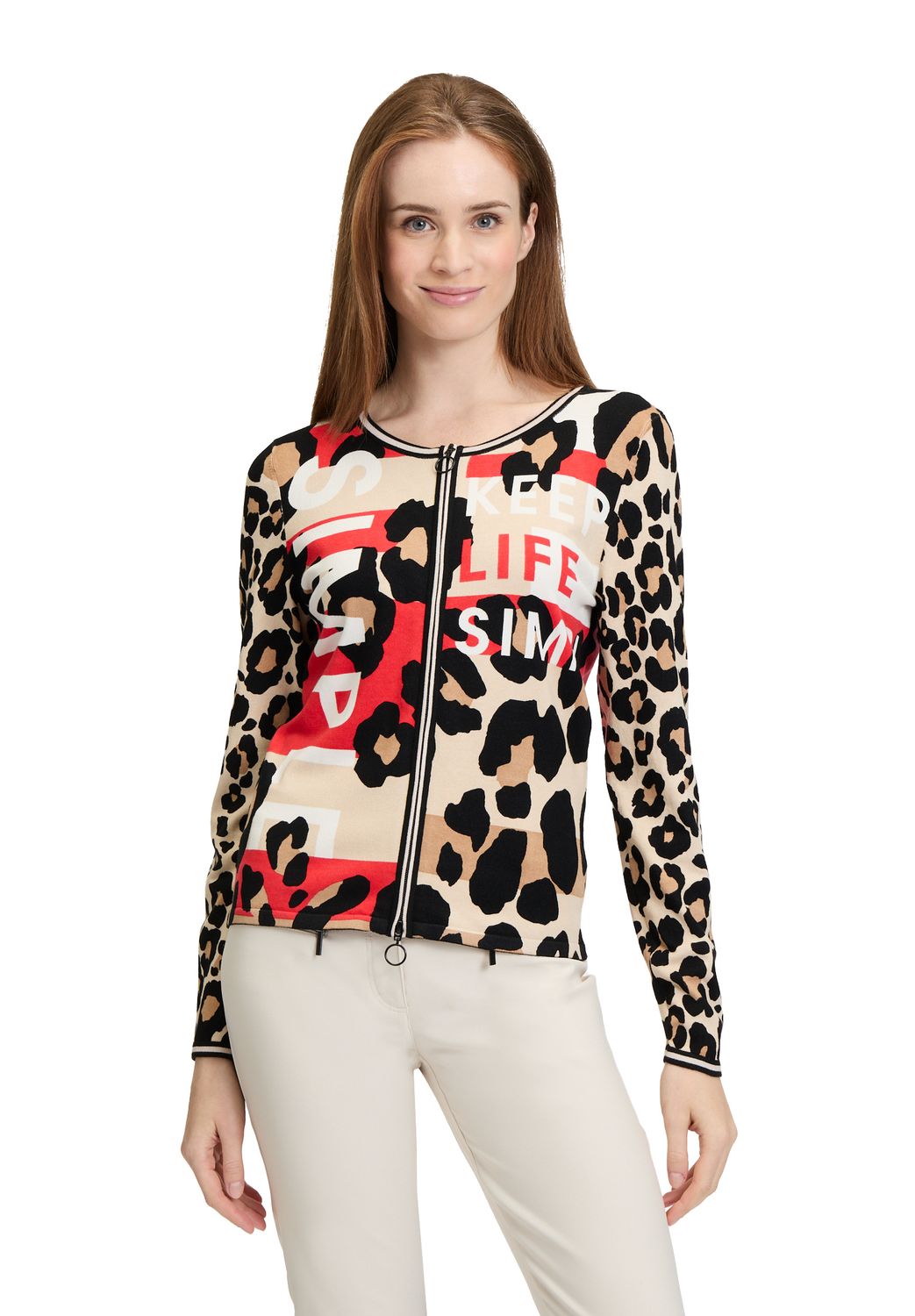 So Cosy vest met rits rood bruin