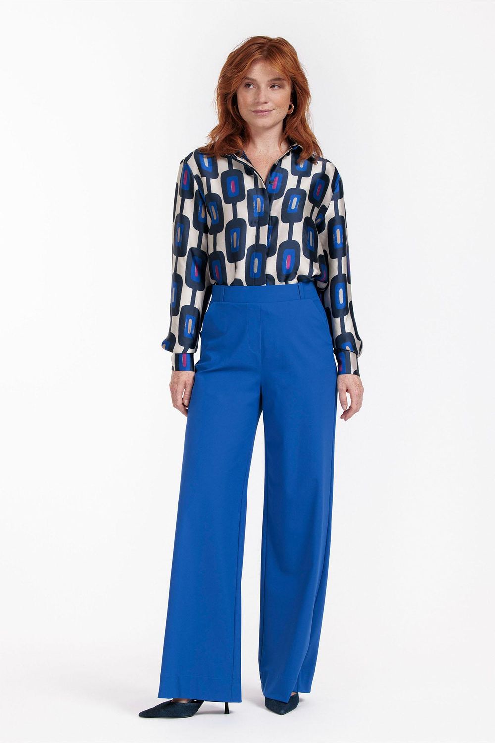 Studio Anneloes Lexie bonded trousers royal blue
