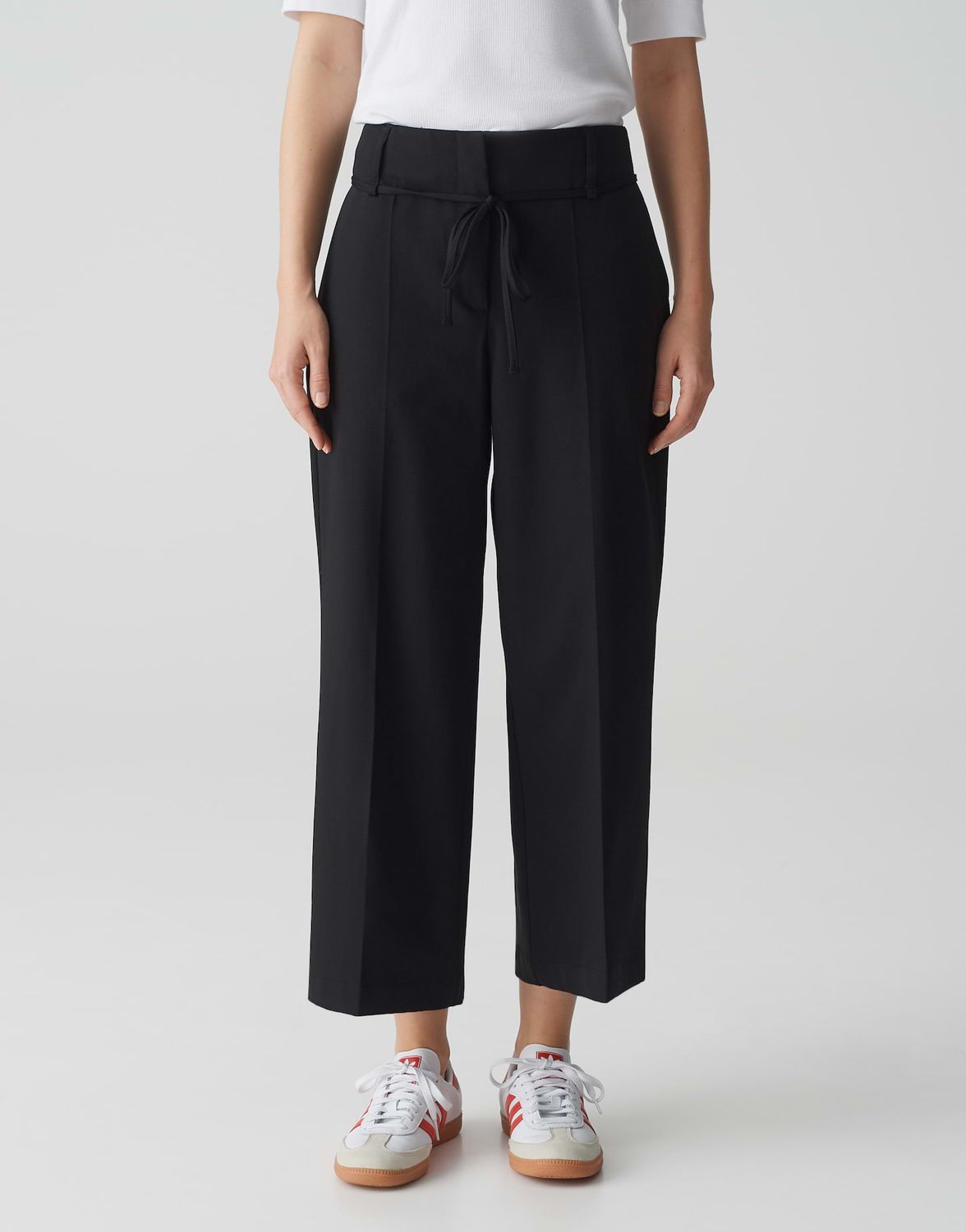 Opus broek Misha belt Zwart