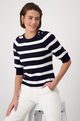 Monari Pullover donker blauw gestreept