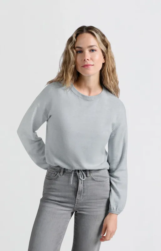 YAYA Trui met trekkoord in de zoom en losse pasvorm blauw