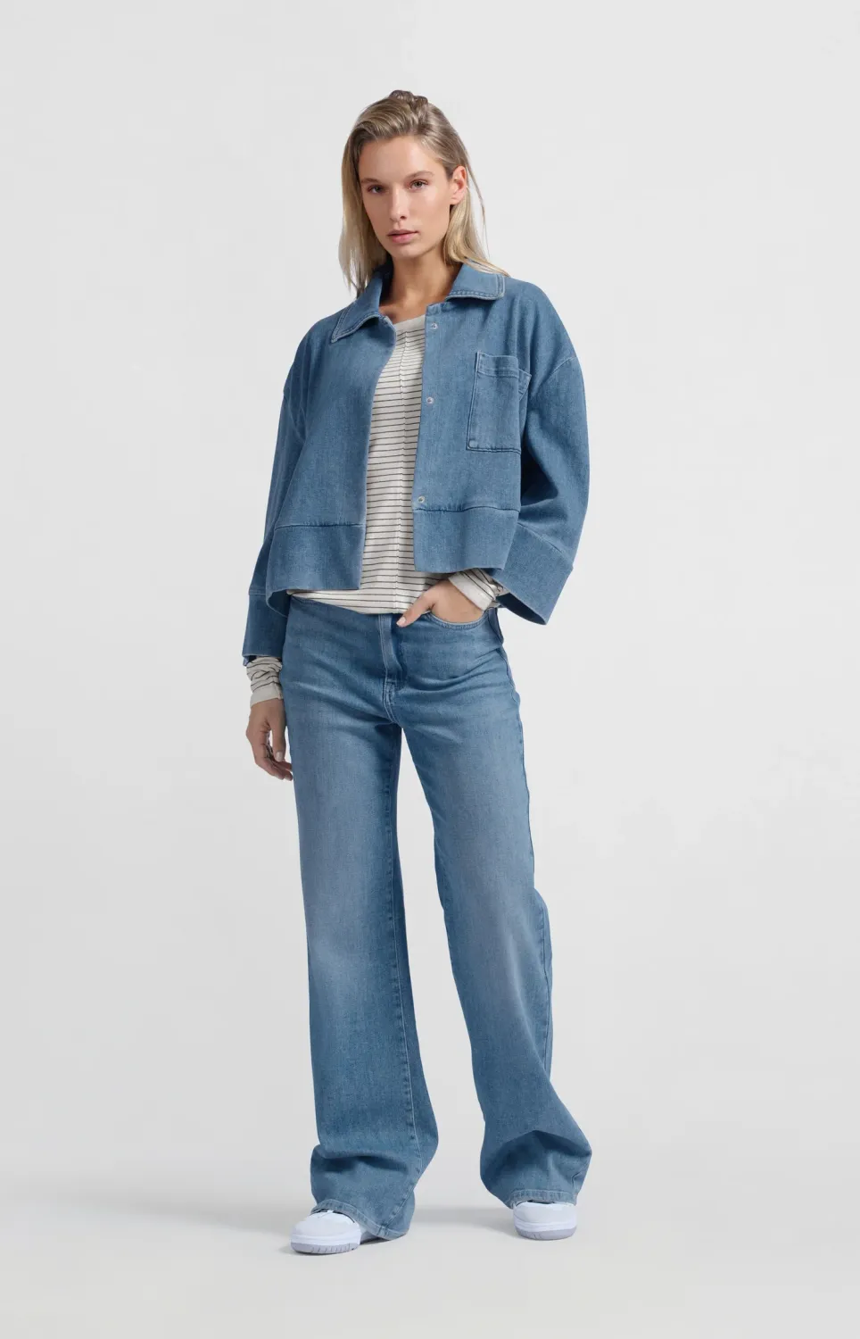 YAYA Jeans met wijde pijpen en hoge taille (L34)