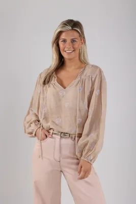 Nukus Kaoutar blouse Beige