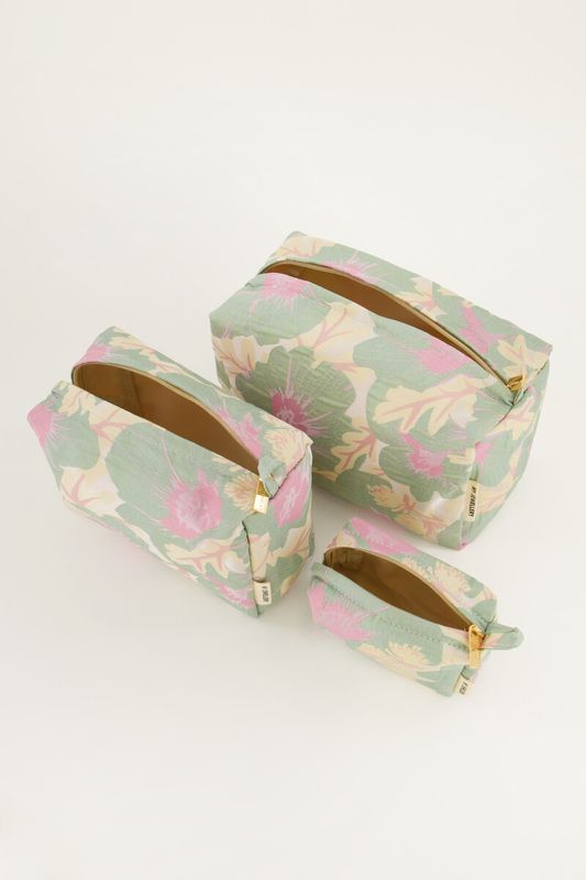 My Jewellery Groene toilettas set met jacquard - 3 stuks