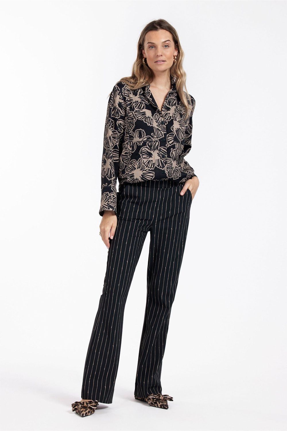 Studio Anneloes Flair pinstripe trousers