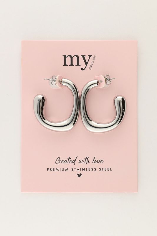 My Jewellery Earrings hoops oval Zilver