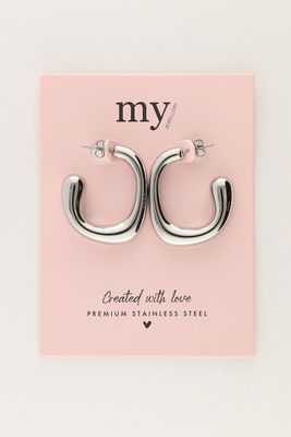 My Jewellery Earrings hoops oval Zilver