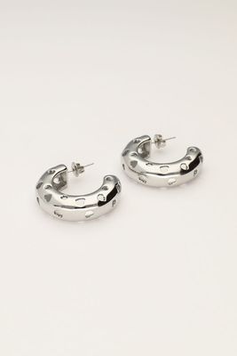 My Jewellery Earrings hoops open hearts zilver
