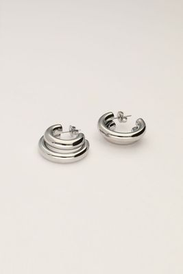 My Jewellery Earrings hoops double row Zilver