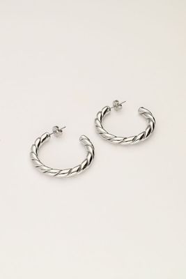 My Jewellery Earring hoops braided Zilver