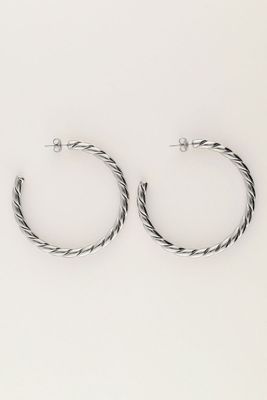 My Jewellery Earring hoops braided big Zilver