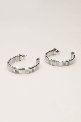 My Jewellery Earrings hoops horizontal rib Zilver