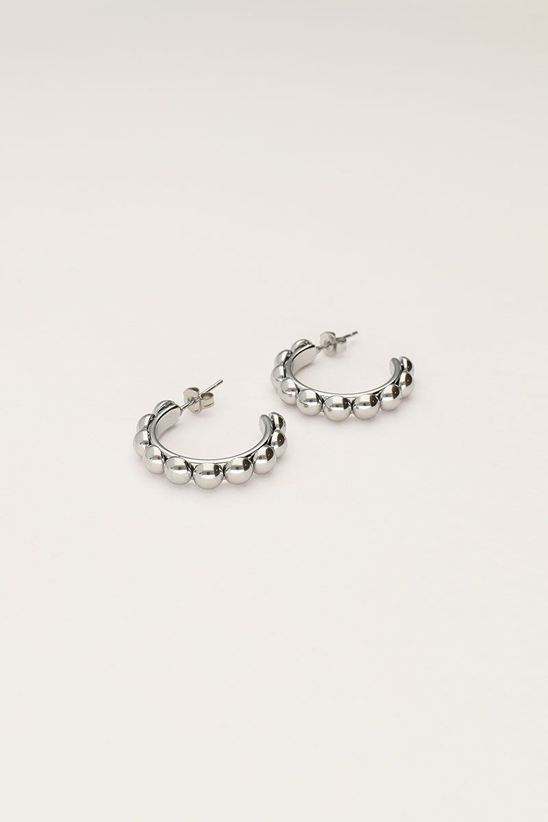 My Jewellery Earring hoops dots small Zilver