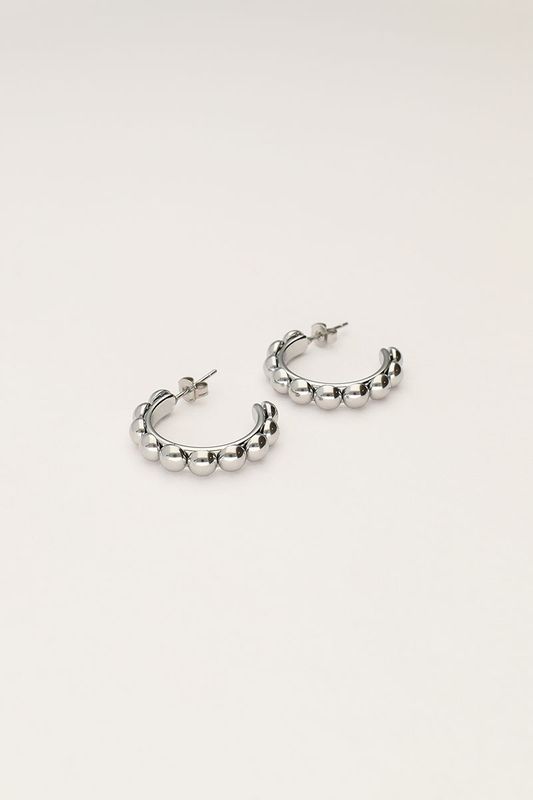 My Jewellery Earring hoops dots small Zilver