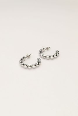 My Jewellery Earring hoops dots small Zilver