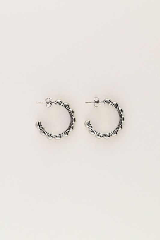 My Jewellery Earrings hoops dots small Zilver