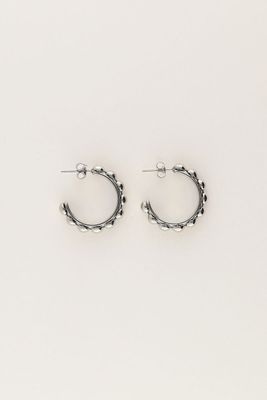 My Jewellery Earrings hoops dots small Zilver