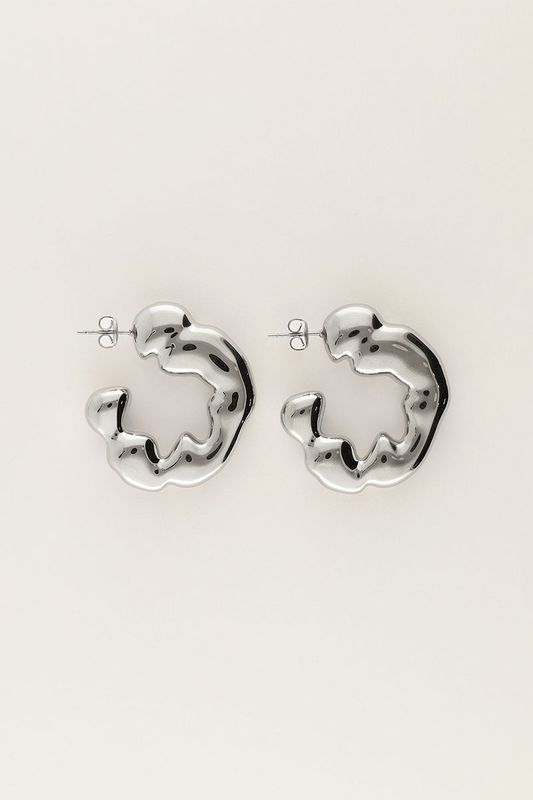 My Jewellery Earrings hoops organic Zilver