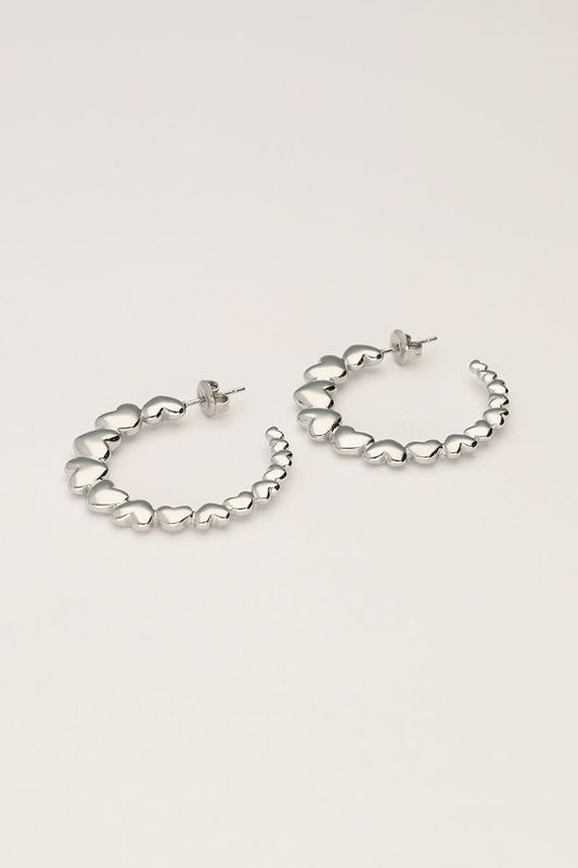 My Jewellery Earring hoop hearts Zilver