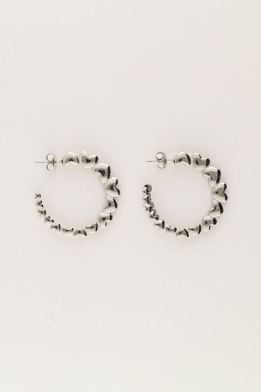 My Jewellery Earrings hoop hearts Zilver