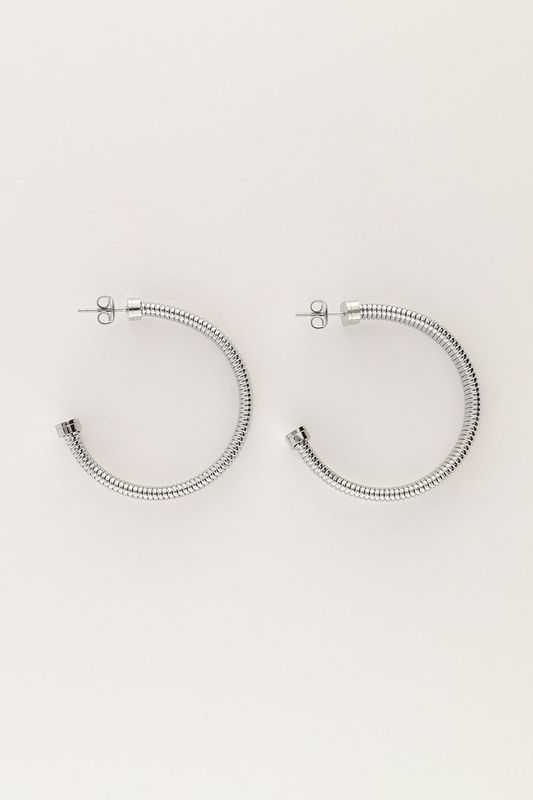 My Jewellery Earring hoops horizontal rib Zilver