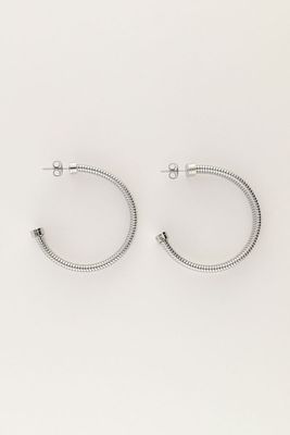My Jewellery Earring hoops horizontal rib Zilver