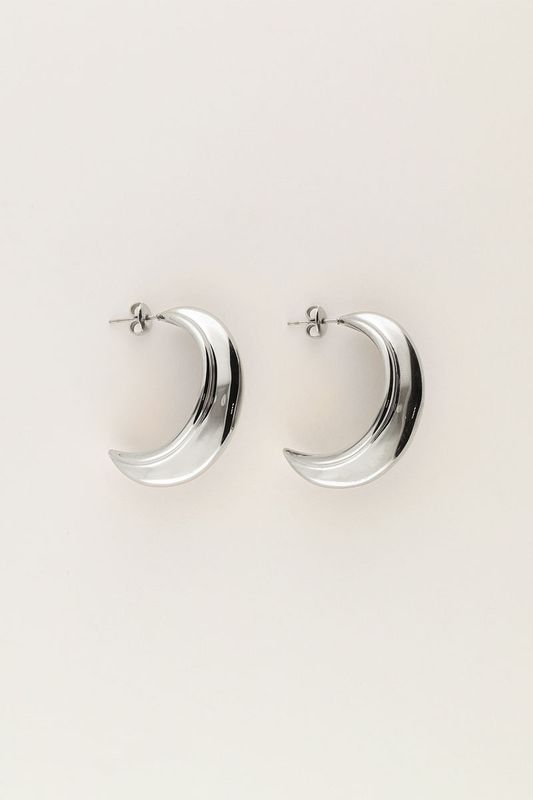 My Jewellery Earrings hoops oval triple Zilver