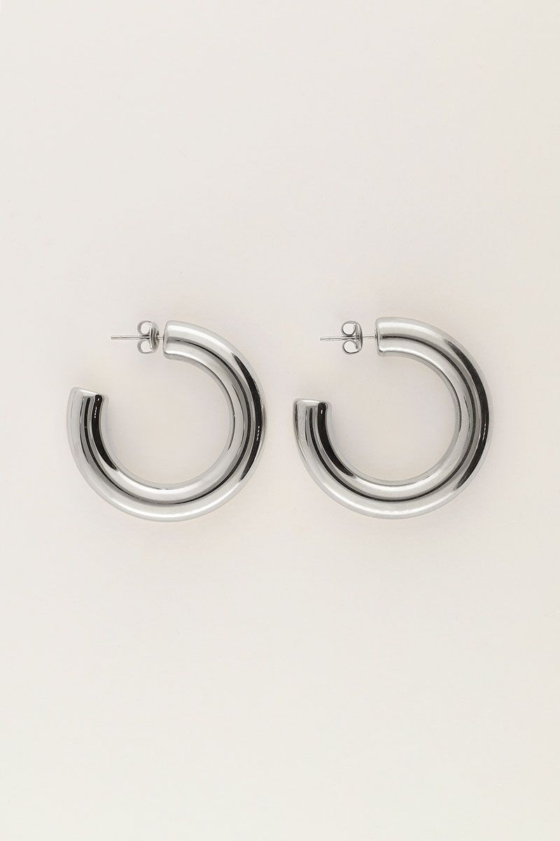 My Jewellery Earring hoops basic medium Zilver