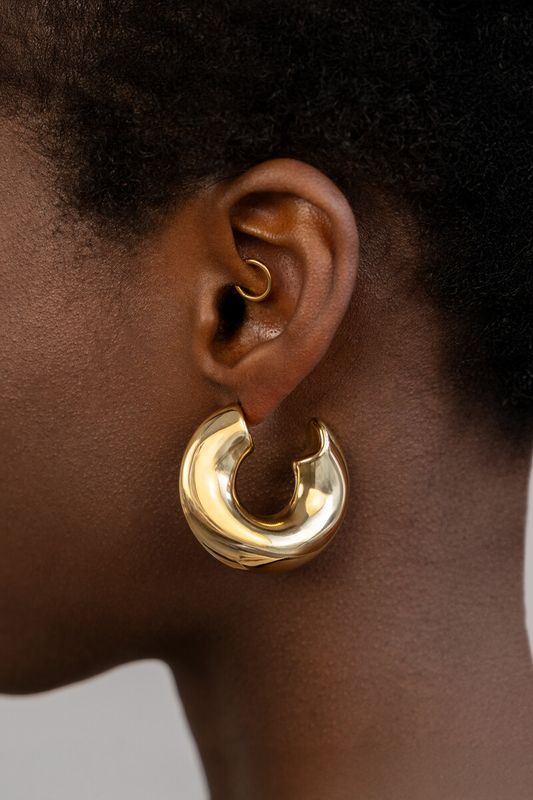 My Jewellery Earring hoops organic big Goud