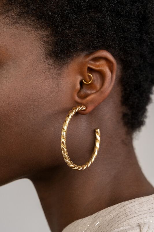My Jewellery Earring hoops braided big Goud