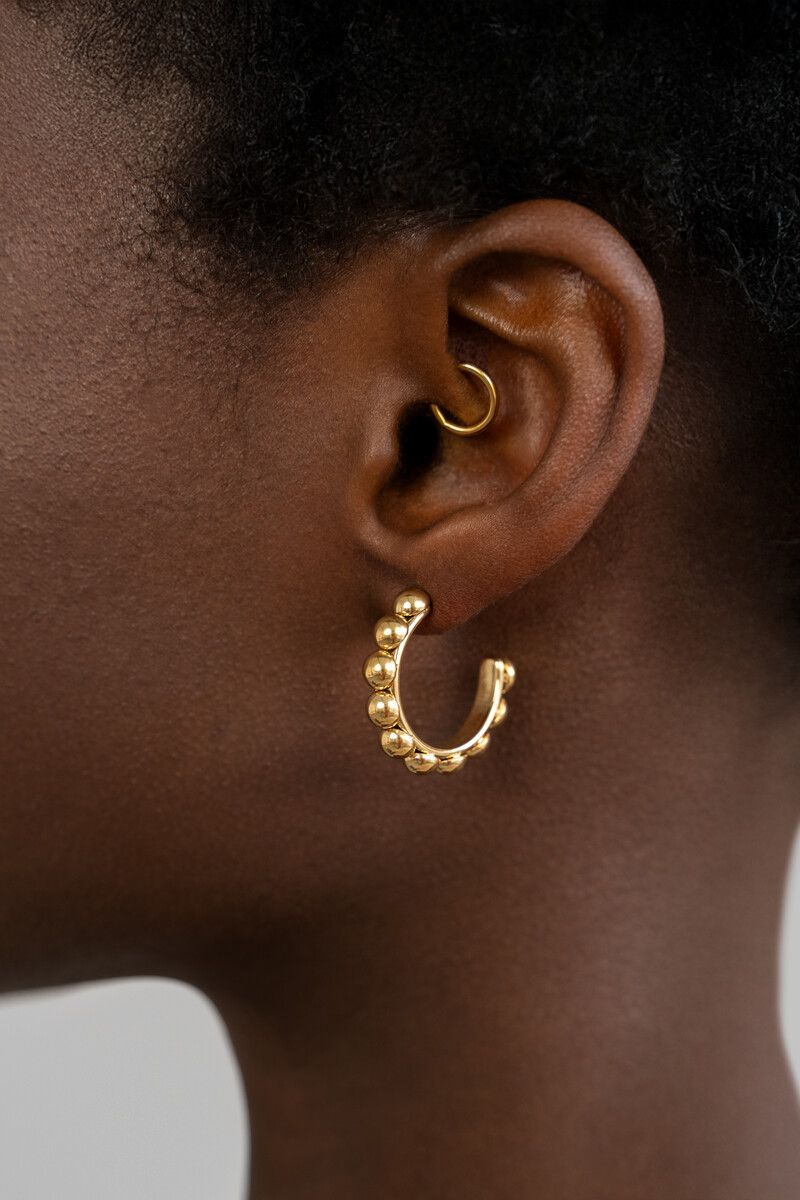 My Jewellery Earring hoops dots small Goud
