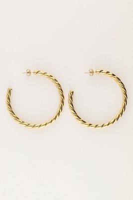 My Jewellery Earrings hoops braided big Goud