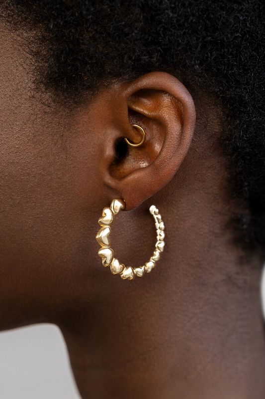 My Jewellery Earring hoop hearts goud