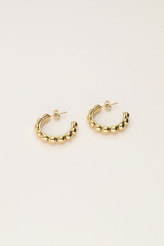 My Jewellery Earrings hoops dots small Goud
