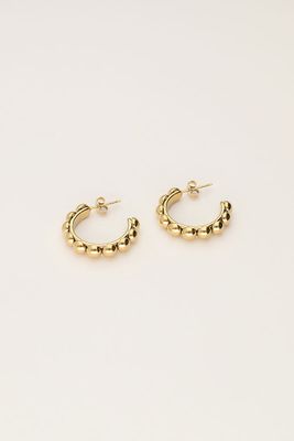 My Jewellery Earrings hoops dots small Goud