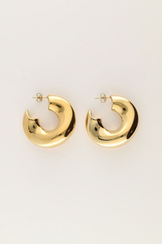 My Jewellery Earrings hoops organic big Goud