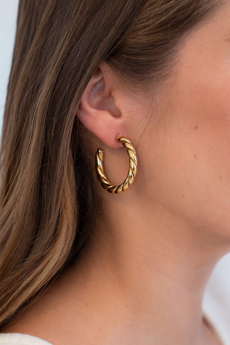 My Jewellery Earring hoops braided Goud