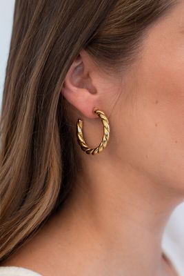 My Jewellery Earring hoops braided Goud
