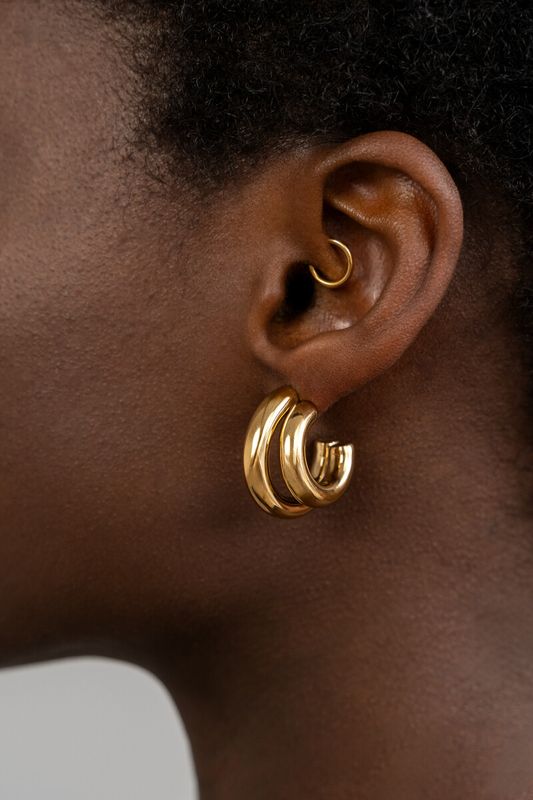 My Jewellery Earring hoops double row goud